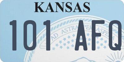 KS license plate 101AFQ