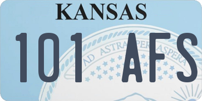 KS license plate 101AFS