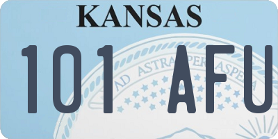 KS license plate 101AFU