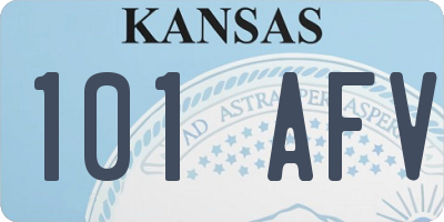 KS license plate 101AFV