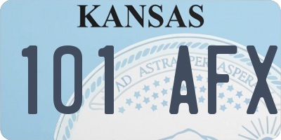 KS license plate 101AFX
