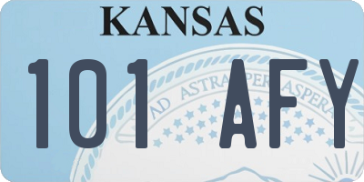 KS license plate 101AFY