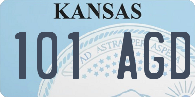KS license plate 101AGD
