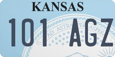 KS license plate 101AGZ