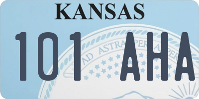 KS license plate 101AHA