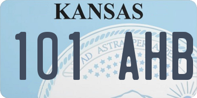 KS license plate 101AHB