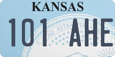 KS license plate 101AHE