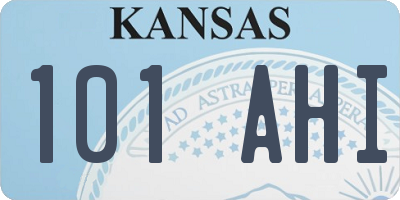 KS license plate 101AHI