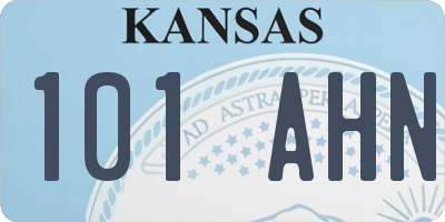 KS license plate 101AHN