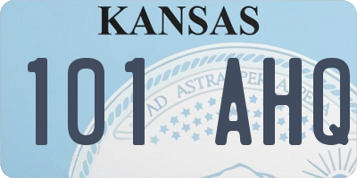 KS license plate 101AHQ