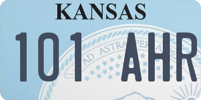 KS license plate 101AHR