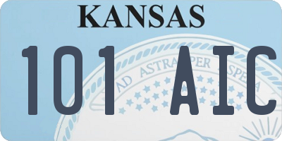 KS license plate 101AIC