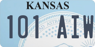 KS license plate 101AIW