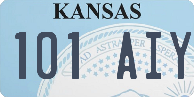 KS license plate 101AIY