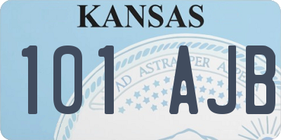 KS license plate 101AJB