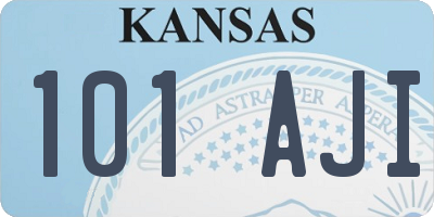 KS license plate 101AJI