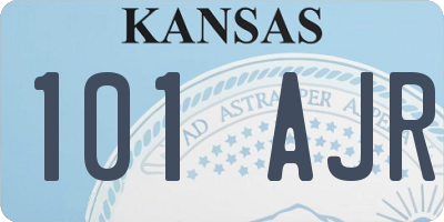 KS license plate 101AJR