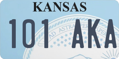 KS license plate 101AKA