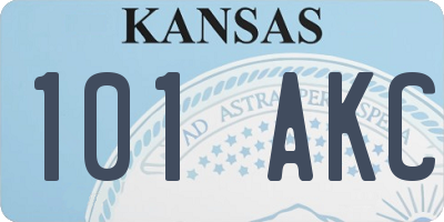 KS license plate 101AKC