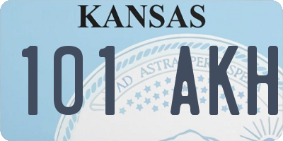 KS license plate 101AKH