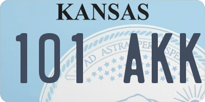 KS license plate 101AKK