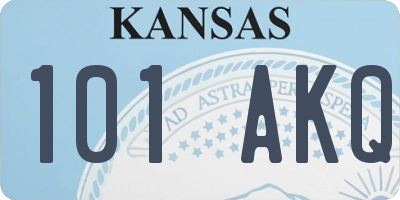 KS license plate 101AKQ