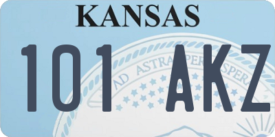 KS license plate 101AKZ