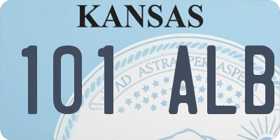 KS license plate 101ALB
