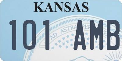 KS license plate 101AMB
