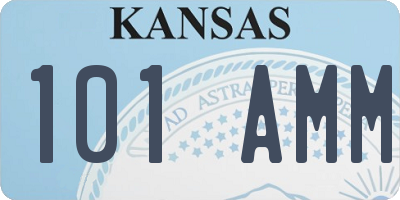 KS license plate 101AMM