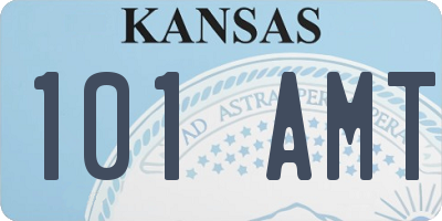 KS license plate 101AMT