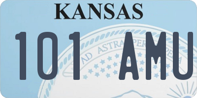 KS license plate 101AMU