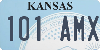 KS license plate 101AMX
