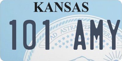 KS license plate 101AMY