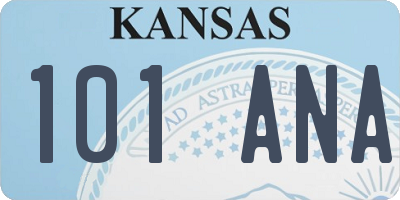 KS license plate 101ANA
