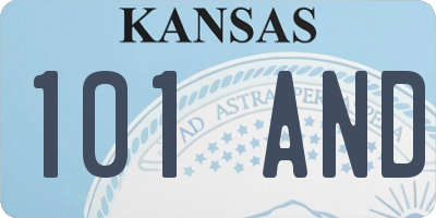 KS license plate 101AND