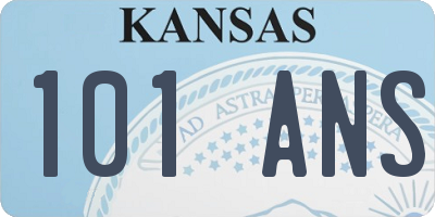 KS license plate 101ANS