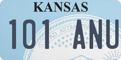 KS license plate 101ANU