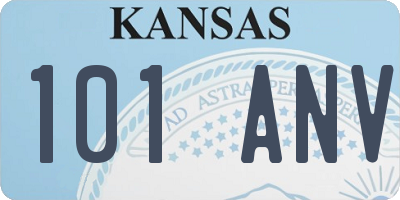 KS license plate 101ANV