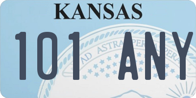 KS license plate 101ANY