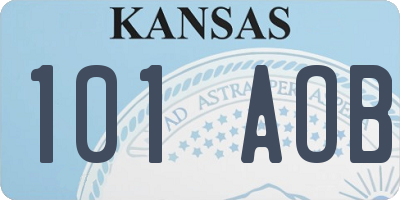 KS license plate 101AOB