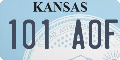 KS license plate 101AOF