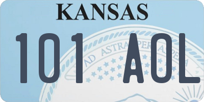 KS license plate 101AOL