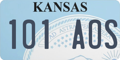 KS license plate 101AOS