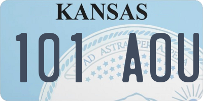 KS license plate 101AOU