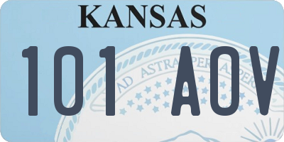 KS license plate 101AOV