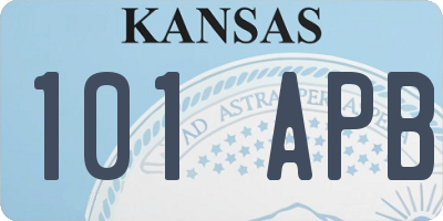 KS license plate 101APB
