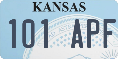 KS license plate 101APF