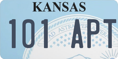 KS license plate 101APT
