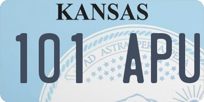 KS license plate 101APU